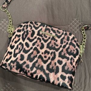 Steve Madden Leopard Print Crossbody Bag with Gold Chain